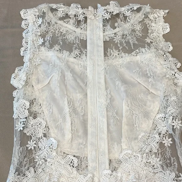 Soieblu White Lace Dress Size Small - Picture 7 of 9
